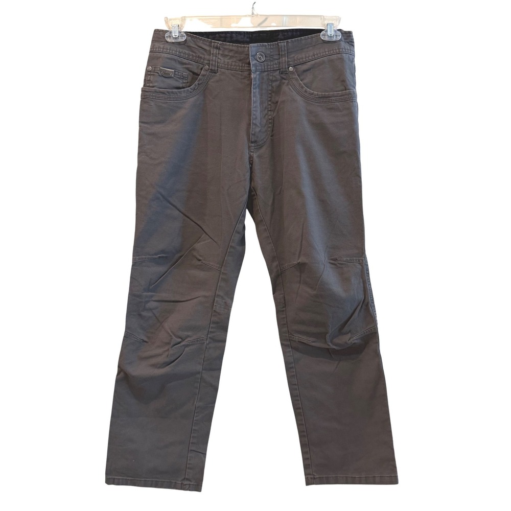 KUHL Work Pants Charcoal Gray Vintage Patina Dye Canvas Outdoor Mens 32x28